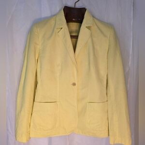 Bright Yellow Women's Blazer Made In Italy Linen Cottagegore Gardengirl Coastal